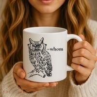 Who Whom Grammar Owl Funny Coffee Mug thumb 3