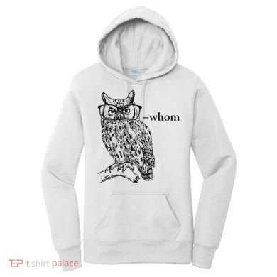 Who Whom Grammar Owl Funny Women's Hoodie