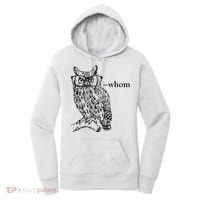 Who Whom Grammar Owl Funny Women's Hoodie thumb 0