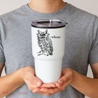 Who Whom Grammar Owl Funny Tumbler thumb 2
