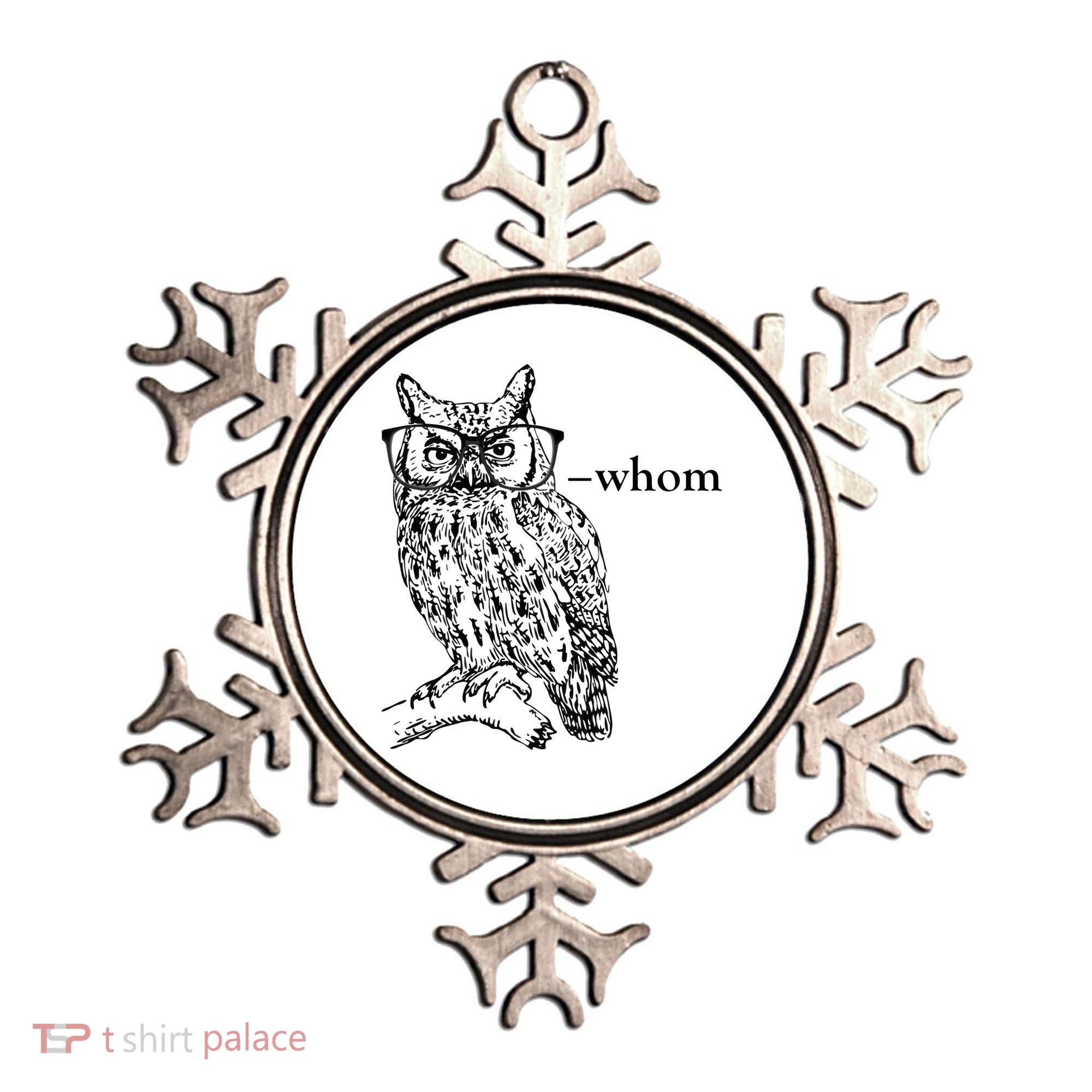Who Whom Grammar Owl Funny Ornament