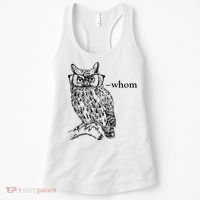 Who Whom Grammar Owl Funny Women's Tank Top thumb 0