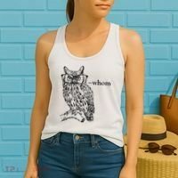 Who Whom Grammar Owl Funny Women's Tank Top thumb 2