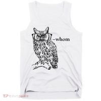 Who Whom Grammar Owl Funny Tank Top thumb 0