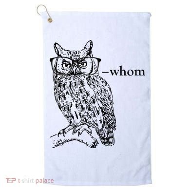 Who Whom Grammar Owl Funny Golf Towel