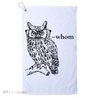 Who Whom Grammar Owl Funny Golf Towel thumb 0