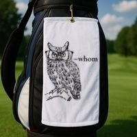 Who Whom Grammar Owl Funny Golf Towel thumb 2
