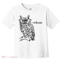 Who Whom Grammar Owl Funny Toddler T-Shirt thumb 0