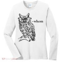 Who Whom Grammar Owl Funny Women's Long Sleeve Shirt thumb 0