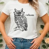 Who Whom Grammar Owl Funny Women's T-Shirt thumb 2