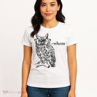 Who Whom Grammar Owl Funny Women's T-Shirt thumb 4