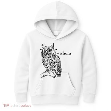 Who Whom Grammar Owl Funny Kids Hoodie