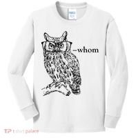 Who Whom Grammar Owl Funny Kids Long Sleeve Shirt thumb 0