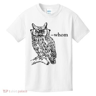 Who Whom Grammar Owl Funny Kids T-Shirt