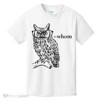Who Whom Grammar Owl Funny Kids T-Shirt thumb 0