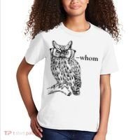 Who Whom Grammar Owl Funny Kids T-Shirt thumb 2