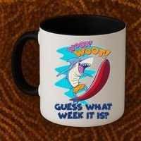 Woot Woot Guess What Week It Is Surfing Shark Coffee Mug thumb 2