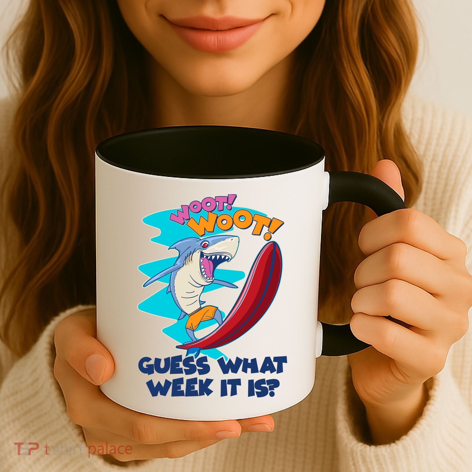 Woot Woot Guess What Week It Is Surfing Shark Coffee Mug