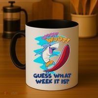 Woot Woot Guess What Week It Is Surfing Shark Coffee Mug thumb 4