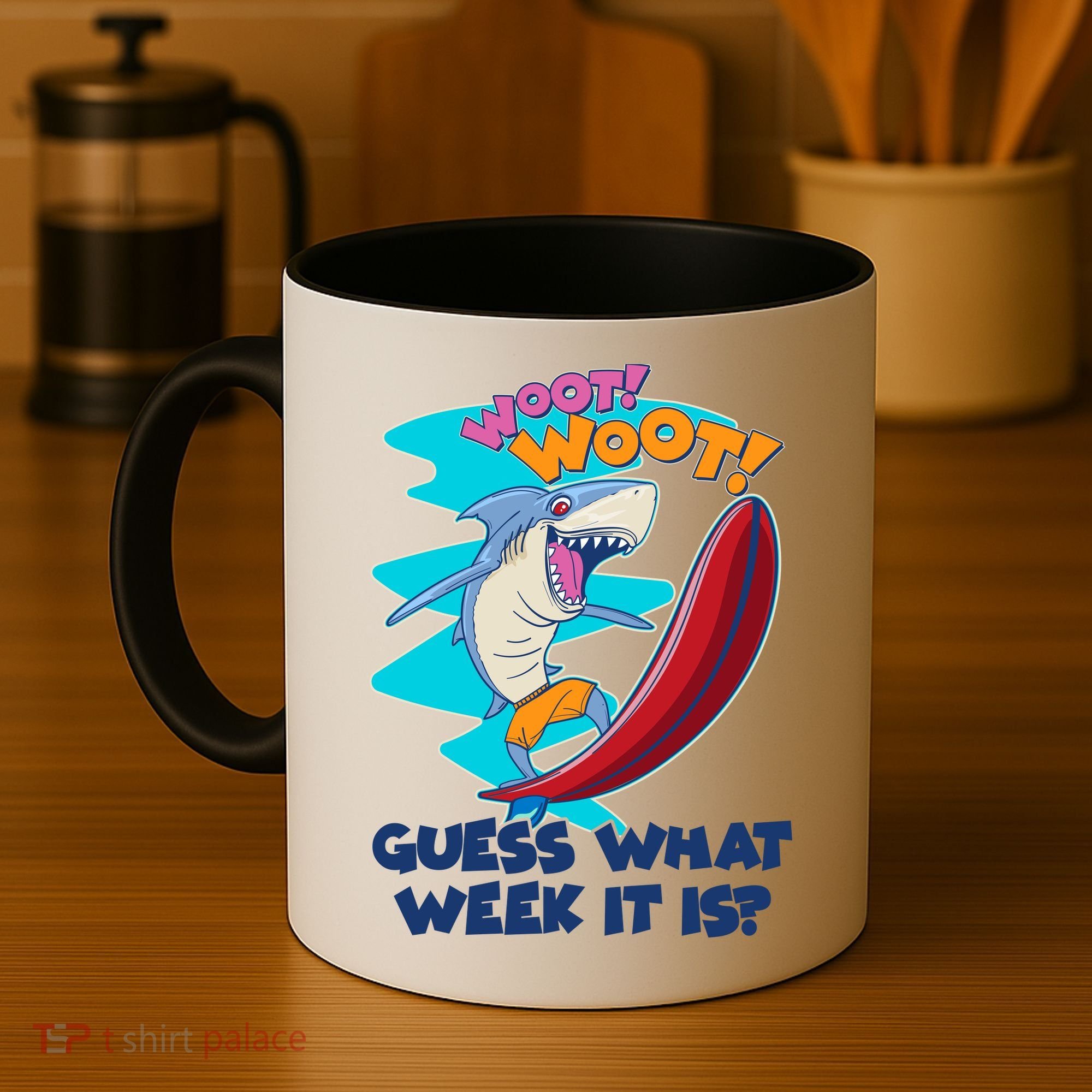 Woot Woot Guess What Week It Is Surfing Shark Coffee Mug