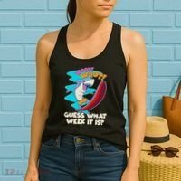 Woot Woot Guess What Week It Is Surfing Shark Women's Tank Top thumb 2