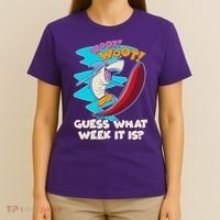 Woot Woot Guess What Week It Is Surfing Shark T-Shirt thumb 4