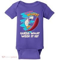 Woot Woot Guess What Week It Is Surfing Shark Baby Bodysuit thumb 0