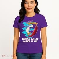 Woot Woot Guess What Week It Is Surfing Shark Women's T-Shirt thumb 4