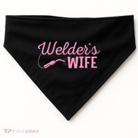 Welder's Wife Hand Metal Worker Welding Blacksmithing USA-Made Doggie Bandana thumb 0