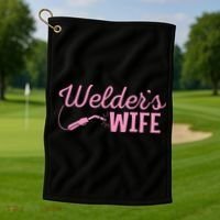 Welder's Wife Hand Metal Worker Welding Blacksmithing Golf Towel thumb 1