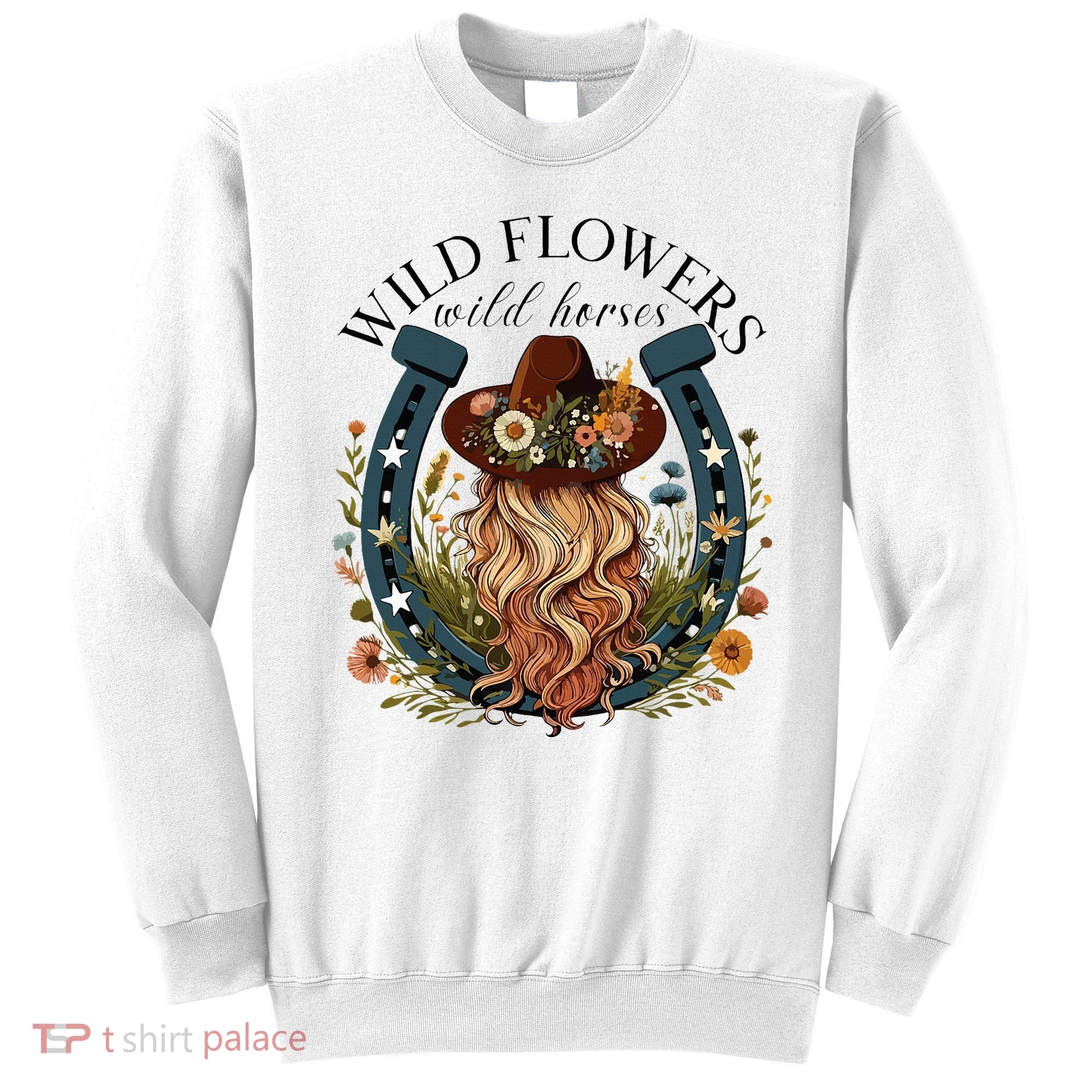 Wildflowers Wild Horses Western Boho Country Music Sweatshirt