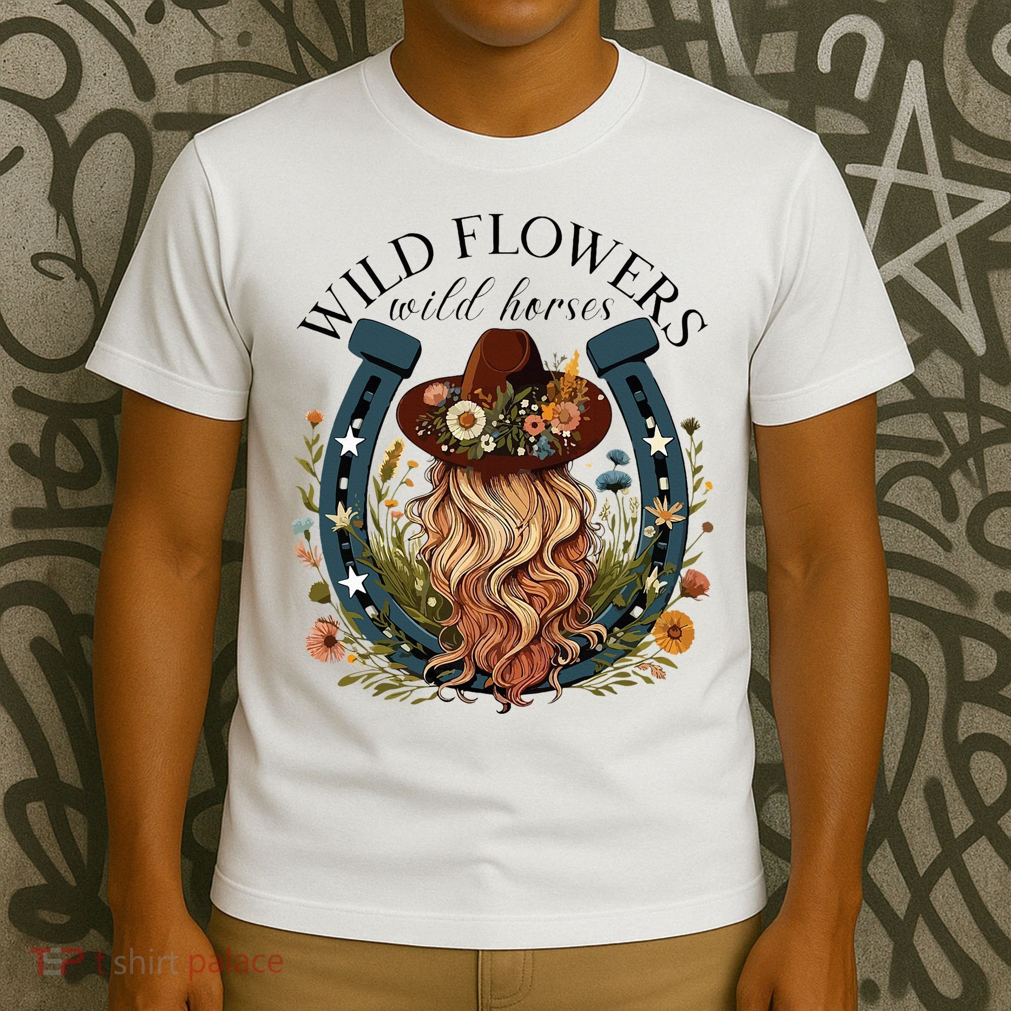 Wildflowers Wild Horses Western Boho Country Music T-Shirt