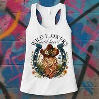 Wildflowers Wild Horses Western Boho Country Music Women's Tank Top thumb 3