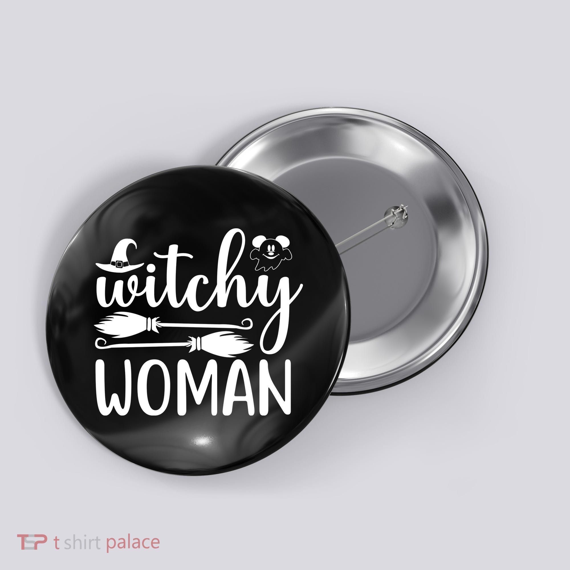 Witchy Woman Halloween Quote Button