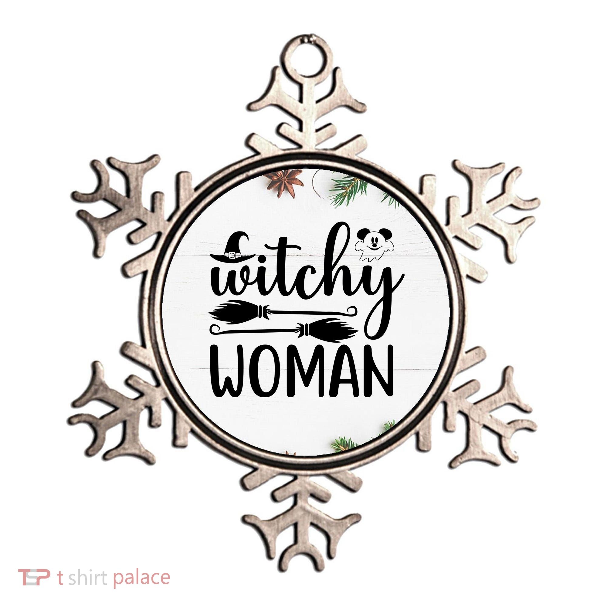 Witchy Woman Halloween Quote Ornament