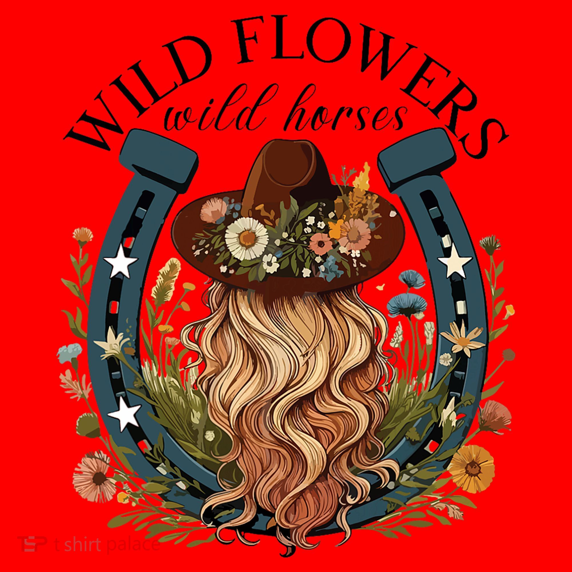 Wildflowers Wild Horses Western Boho Country Music Santa Hat