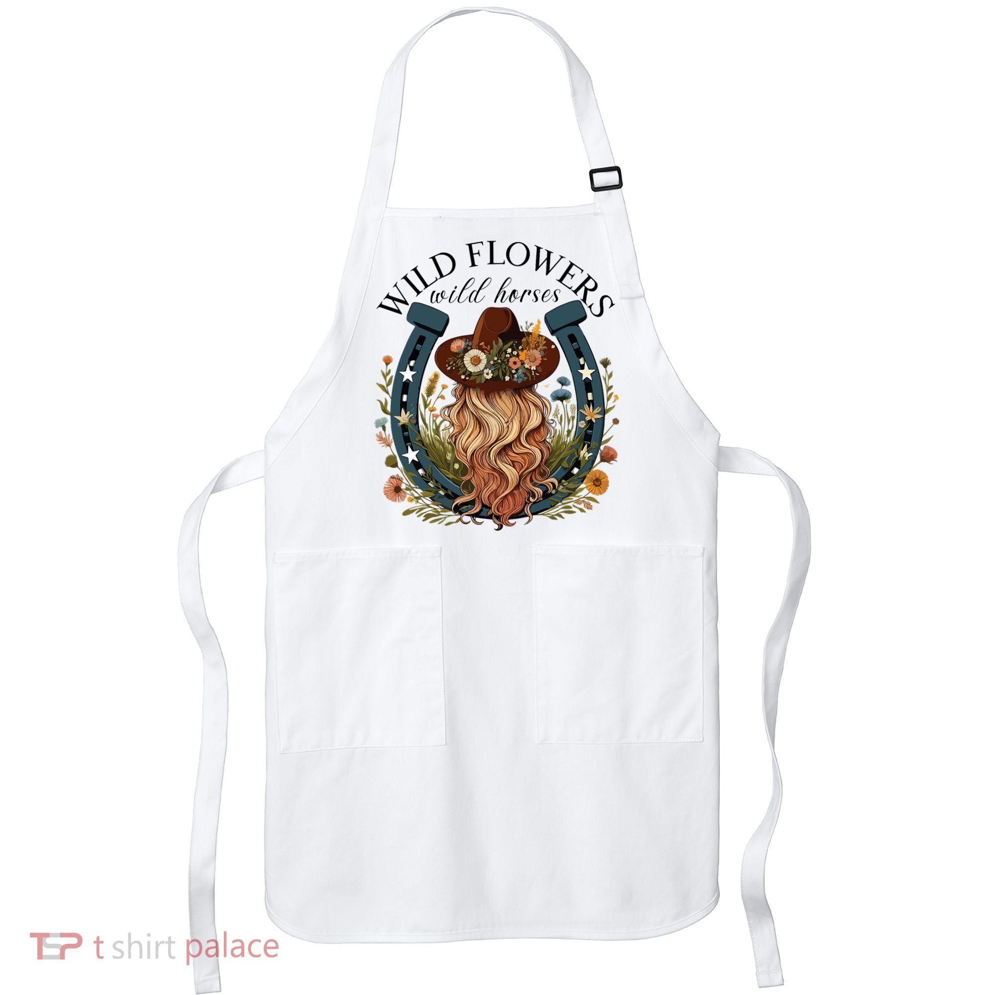 Wildflowers Wild Horses Western Boho Country Music Apron
