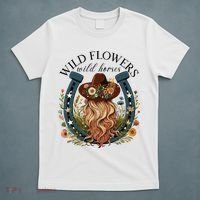 Wildflowers Wild Horses Western Boho Country Music T-Shirt thumb 5