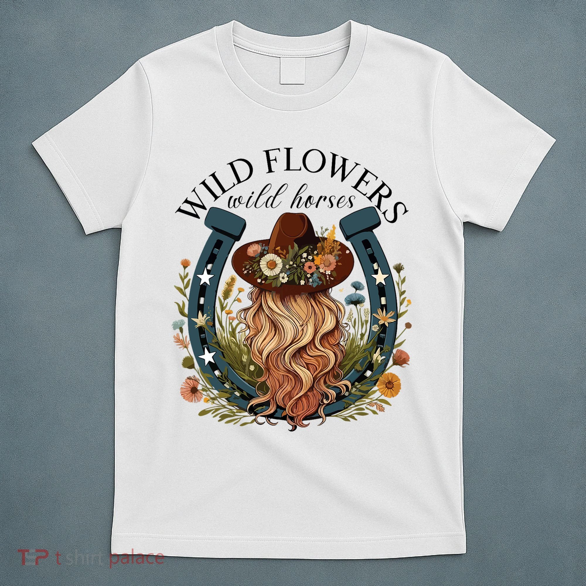 Wildflowers Wild Horses Western Boho Country Music T-Shirt
