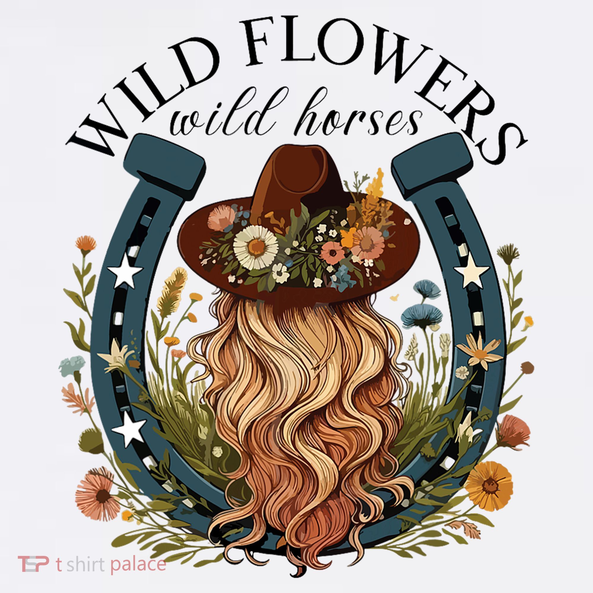 Wildflowers Wild Horses Western Boho Country Music T-Shirt