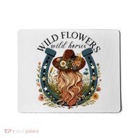 Wildflowers Wild Horses Western Boho Country Music Mousepad thumb 0