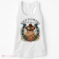 Wildflowers Wild Horses Western Boho Country Music Women's Tank Top thumb 0