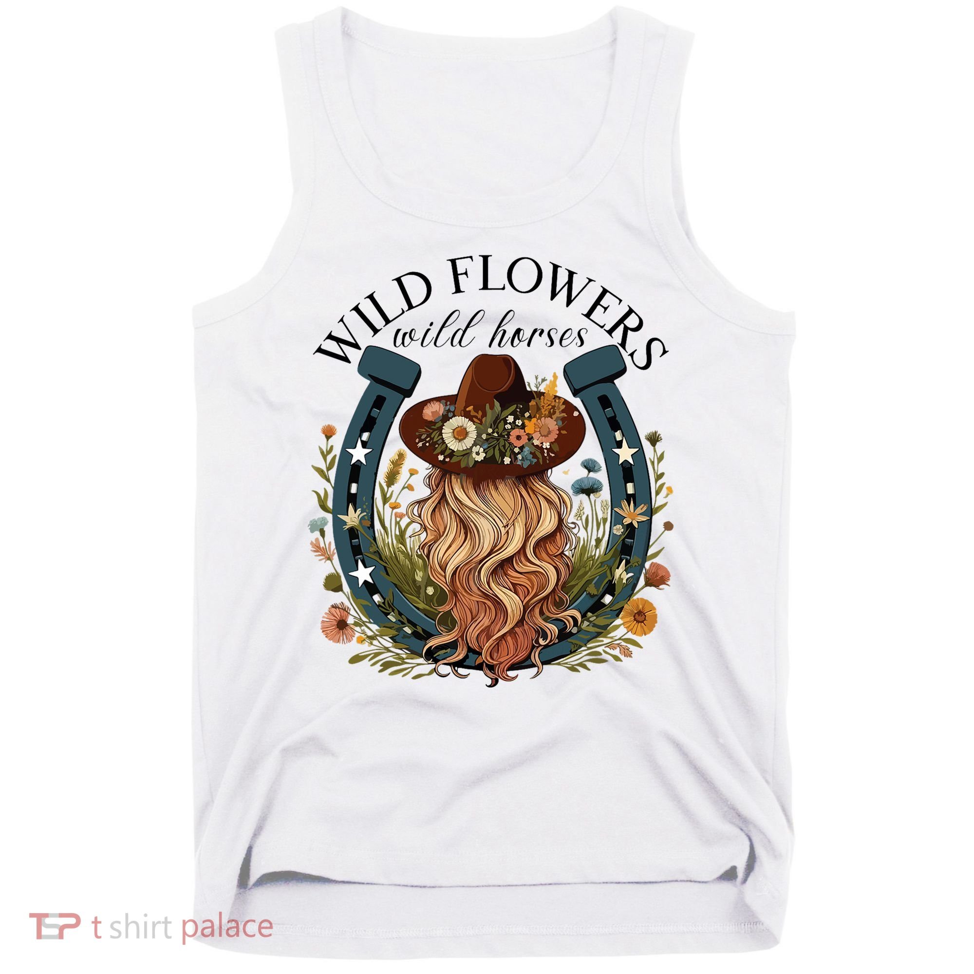 Wildflowers Wild Horses Western Boho Country Music Tank Top