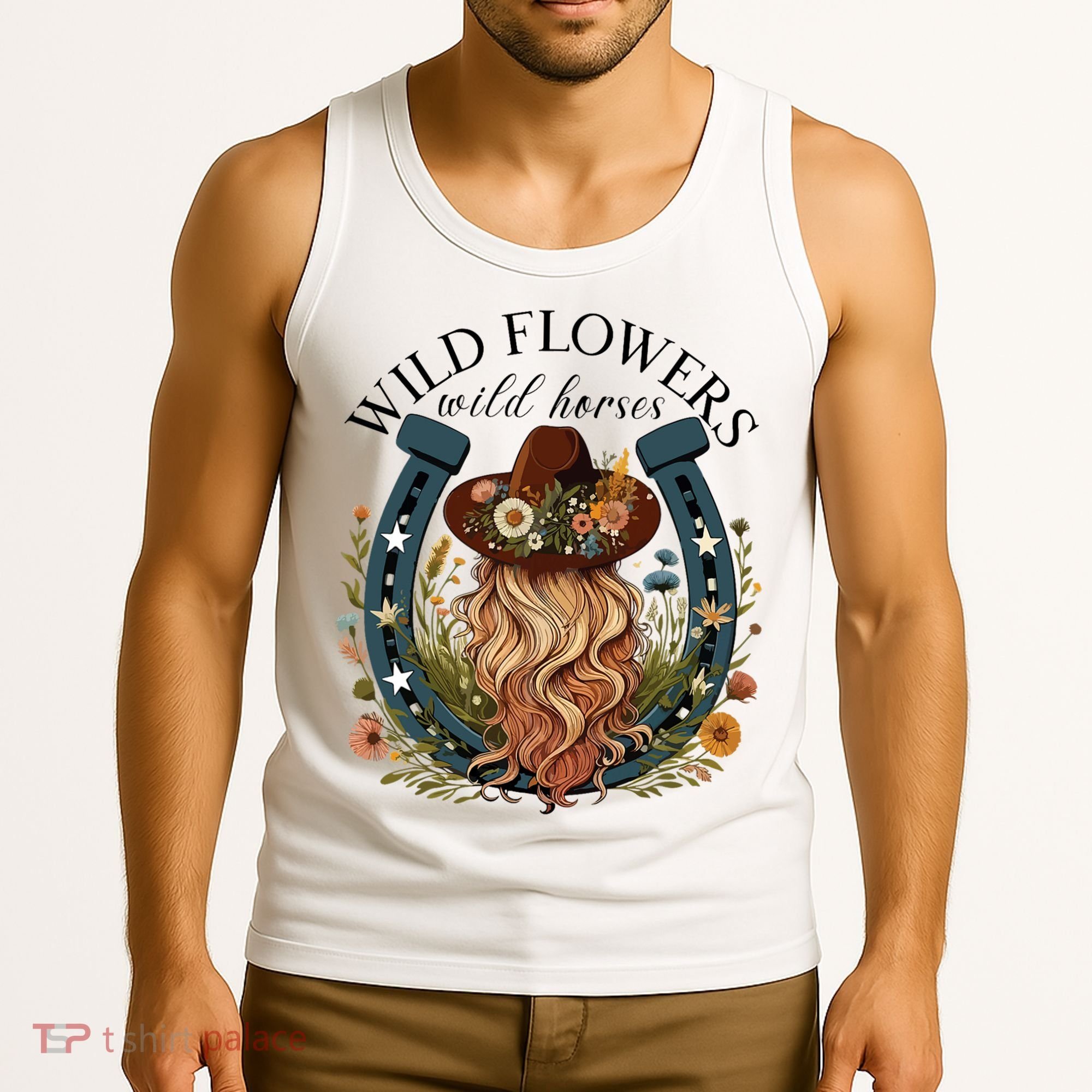 Wildflowers Wild Horses Western Boho Country Music Tank Top