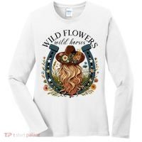 Wildflowers Wild Horses Western Boho Country Music Women's Long Sleeve Shirt thumb 0
