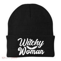 Witchy Woman Halloween Quote Beanie thumb 0