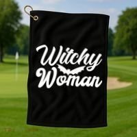Witchy Woman Halloween Quote Golf Towel thumb 1