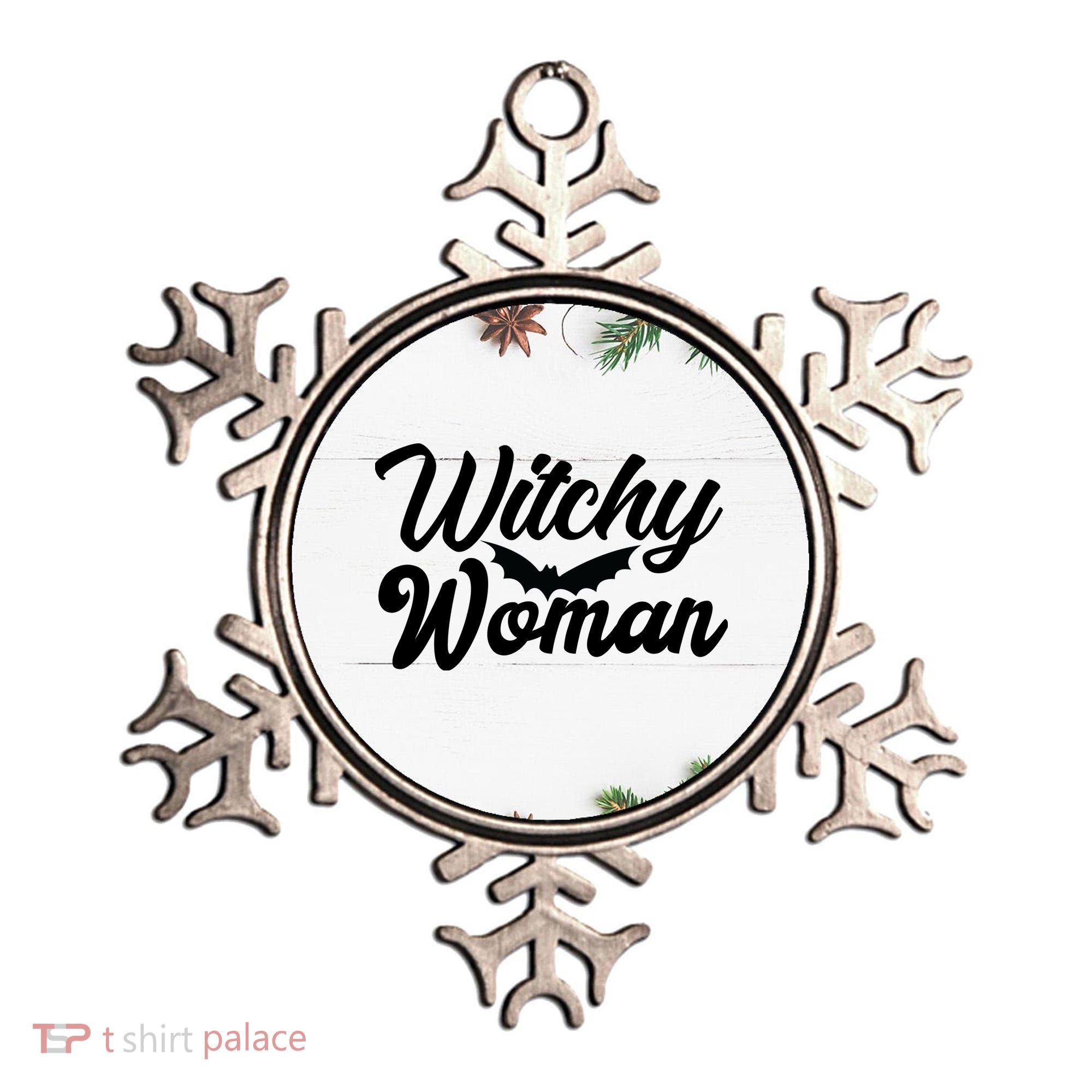 Witchy Woman Halloween Quote Ornament