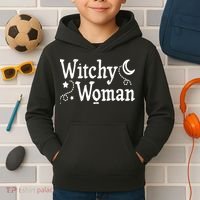 Witchy Woman Halloween Wiccan Follower Pagan Ritual Kids Hoodie thumb 2