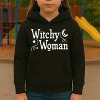Witchy Woman Halloween Wiccan Follower Pagan Ritual Kids Hoodie thumb 3